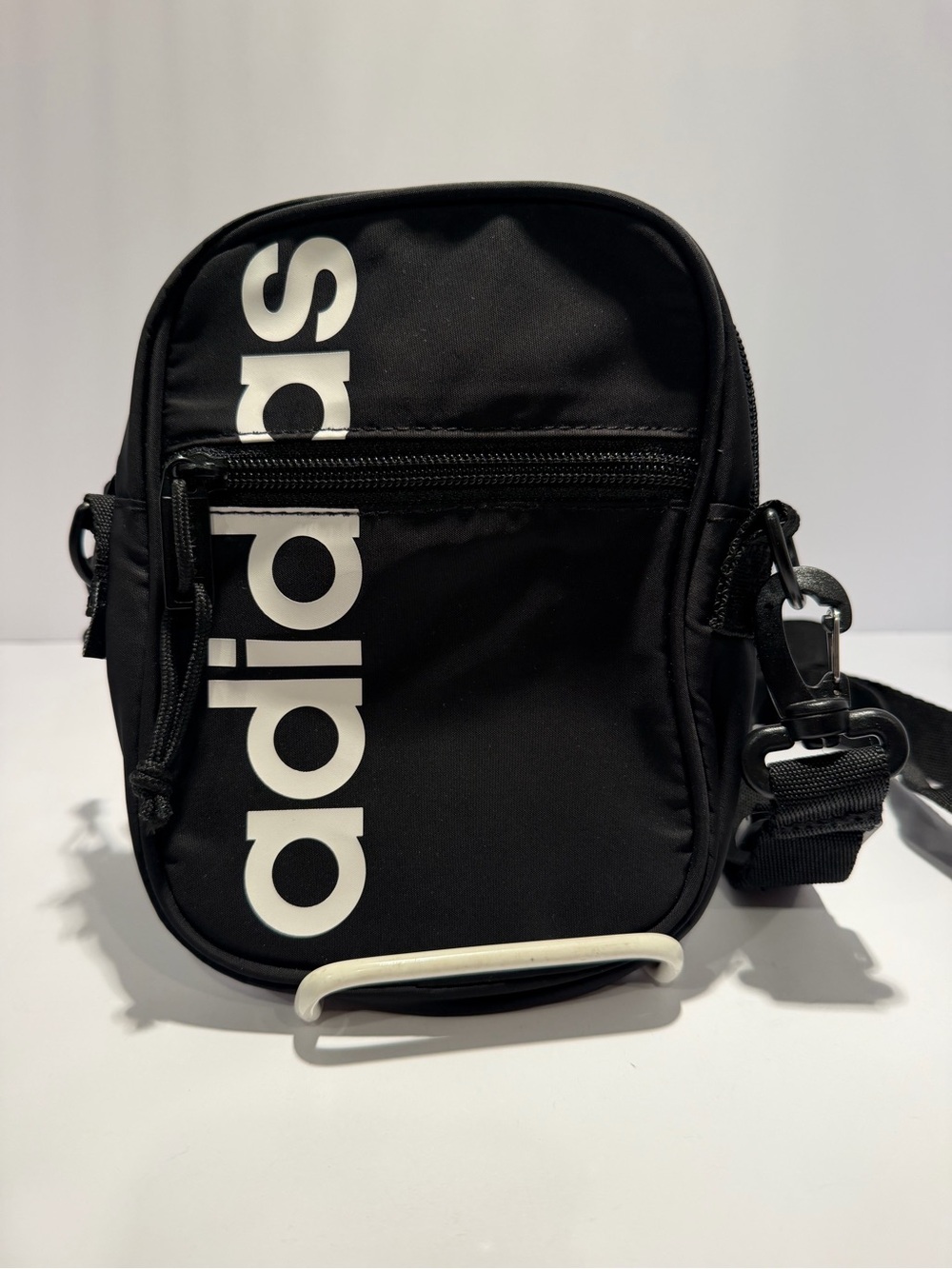 adidas Black Mini Crossbody Bag with White Logo